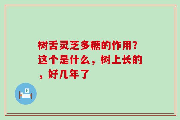 树舌灵芝多糖的作用？这个是什么，树上长的，好几年了