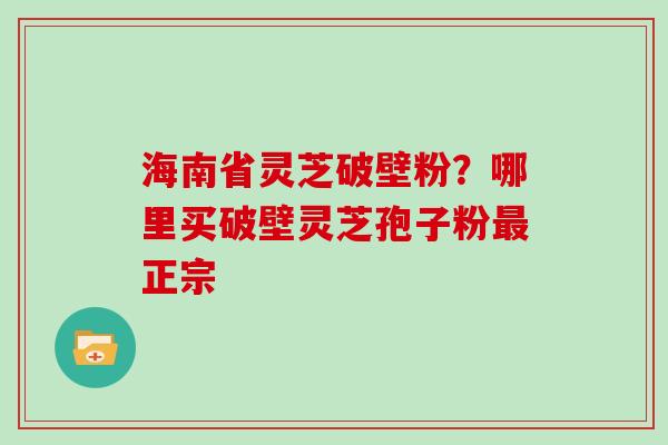 海南省灵芝破壁粉？哪里买破壁灵芝孢子粉正宗