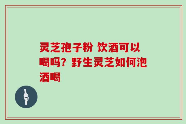 灵芝孢子粉 饮酒可以喝吗？野生灵芝如何泡酒喝