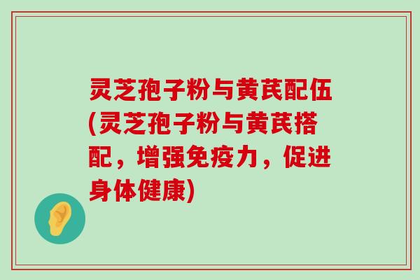 灵芝孢子粉与黄芪配伍(灵芝孢子粉与黄芪搭配，增强免疫力，促进身体健康)