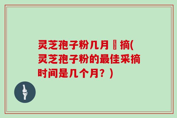 灵芝孢子粉几月釆摘(灵芝孢子粉的佳采摘时间是几个月？)