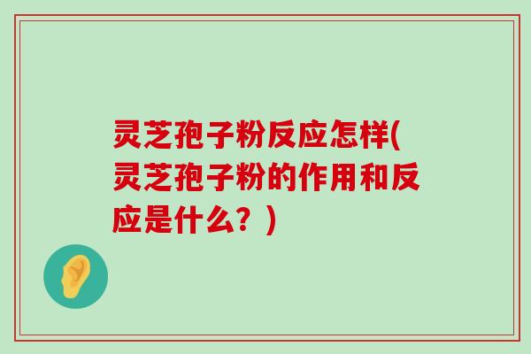 灵芝孢子粉反应怎样(灵芝孢子粉的作用和反应是什么？)