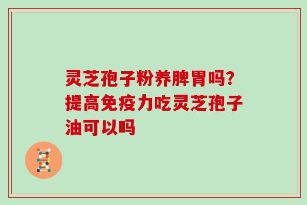 灵芝孢子粉养脾胃吗？提高免疫力吃灵芝孢子油可以吗