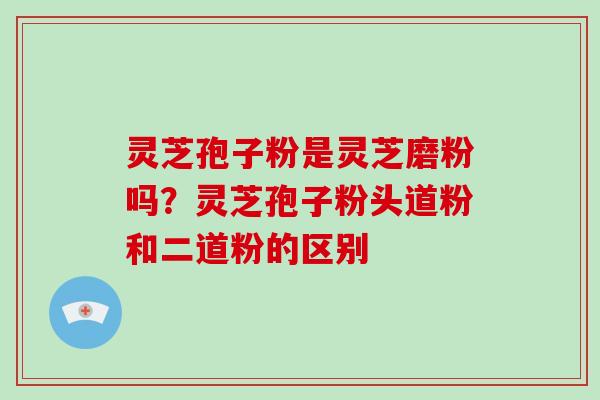 灵芝孢子粉是灵芝磨粉吗？灵芝孢子粉头道粉和二道粉的区别