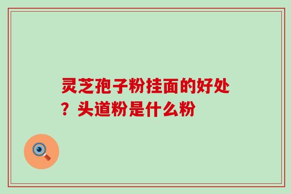 灵芝孢子粉挂面的好处？头道粉是什么粉