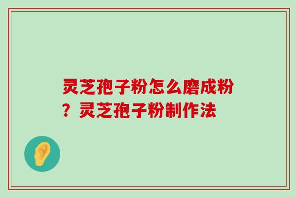 灵芝孢子粉怎么磨成粉？灵芝孢子粉制作法