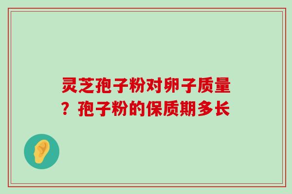 灵芝孢子粉对卵子质量？孢子粉的保质期多长