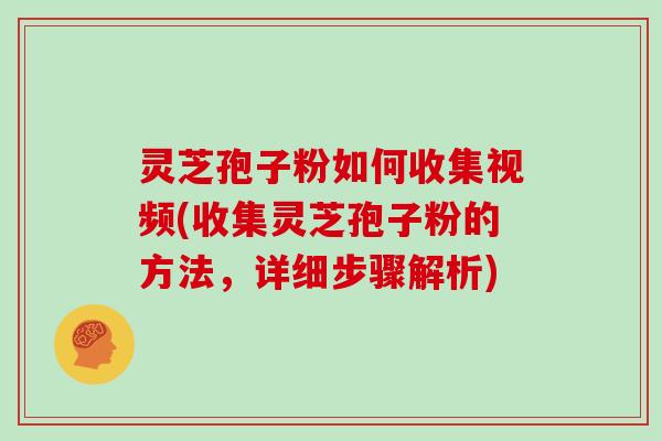 灵芝孢子粉如何收集视频(收集灵芝孢子粉的方法，详细步骤解析)