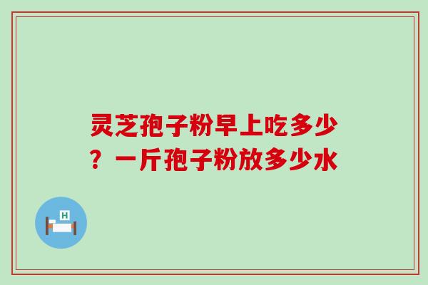 灵芝孢子粉早上吃多少？一斤孢子粉放多少水