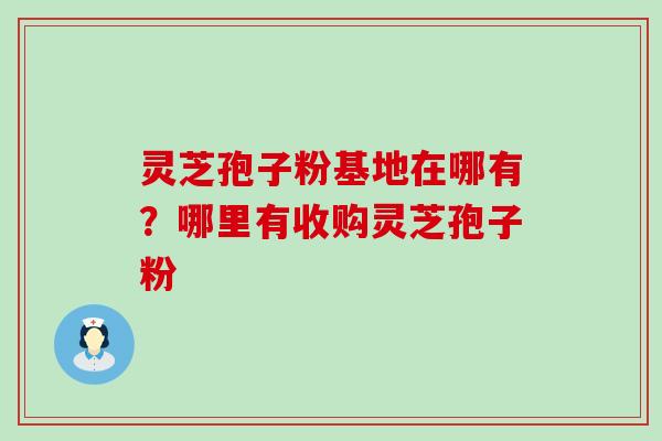 灵芝孢子粉基地在哪有？哪里有收购灵芝孢子粉