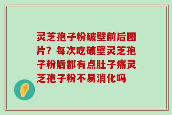 灵芝孢子粉破壁前后图片？每次吃破壁灵芝孢子粉后都有点肚子痛灵芝孢子粉不易消化吗