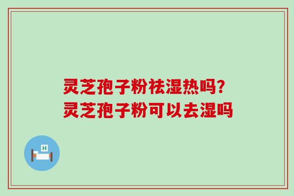 灵芝孢子粉祛湿热吗？灵芝孢子粉可以去湿吗