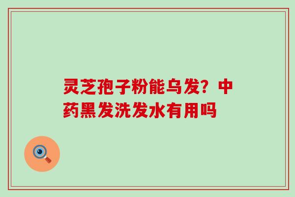 灵芝孢子粉能乌发？黑发洗发水有用吗