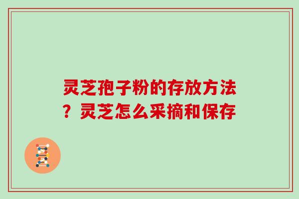 灵芝孢子粉的存放方法？灵芝怎么采摘和保存