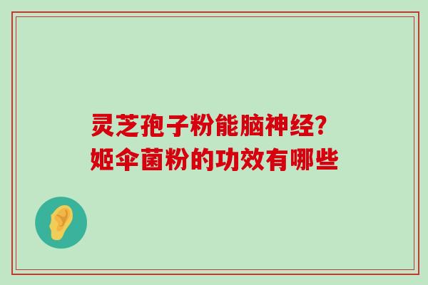 灵芝孢子粉能脑？姬伞菌粉的功效有哪些