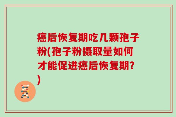 后恢复期吃几颗孢子粉(孢子粉摄取量如何才能促进后恢复期？)