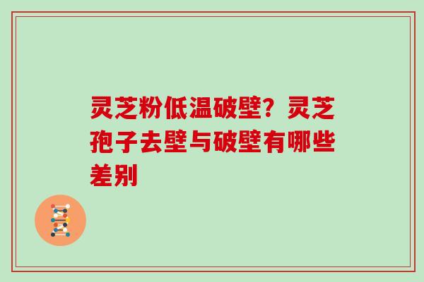 灵芝粉低温破壁？灵芝孢子去壁与破壁有哪些差别