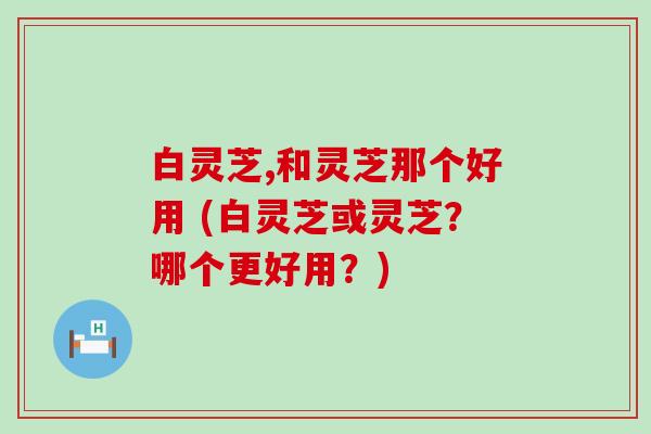 白灵芝,和灵芝那个好用 (白灵芝或灵芝？哪个更好用？)