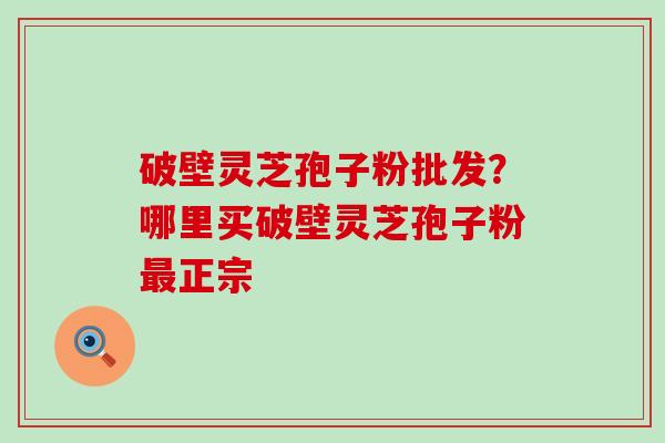 破壁灵芝孢子粉批发？哪里买破壁灵芝孢子粉正宗