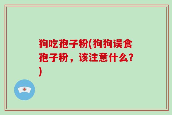 狗吃孢子粉(狗狗误食孢子粉，该注意什么？)