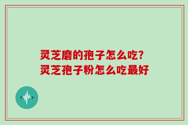 灵芝磨的孢子怎么吃？灵芝孢子粉怎么吃好