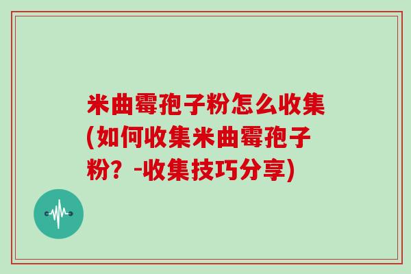 米曲霉孢子粉怎么收集(如何收集米曲霉孢子粉？-收集技巧分享)