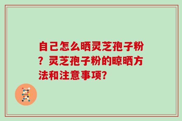 自己怎么晒灵芝孢子粉？灵芝孢子粉的晾晒方法和注意事项？