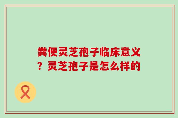 粪便灵芝孢子临床意义？灵芝孢子是怎么样的