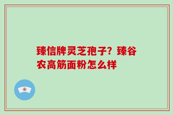 臻信牌灵芝孢子？臻谷农高筋面粉怎么样