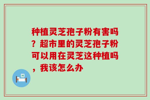 种植灵芝孢子粉有害吗？超市里的灵芝孢子粉可以用在灵芝这种植吗，我该怎么办