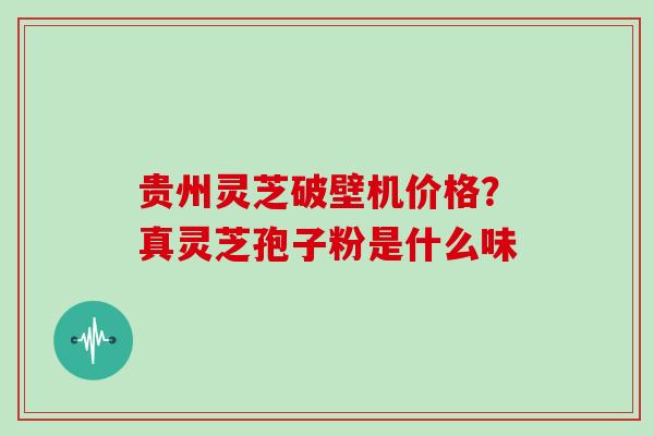 贵州灵芝破壁机价格？真灵芝孢子粉是什么味