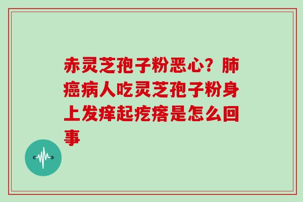 赤灵芝孢子粉恶心？人吃灵芝孢子粉身上发痒起疙瘩是怎么回事