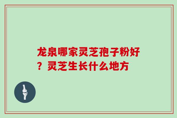 龙泉哪家灵芝孢子粉好？灵芝生长什么地方