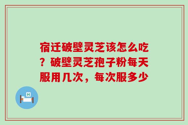 宿迁破壁灵芝该怎么吃？破壁灵芝孢子粉每天服用几次，每次服多少