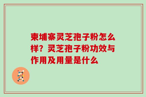 柬埔寨灵芝孢子粉怎么样？灵芝孢子粉功效与作用及用量是什么