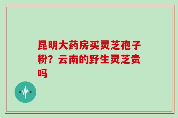 昆明大药房买灵芝孢子粉？云南的野生灵芝贵吗