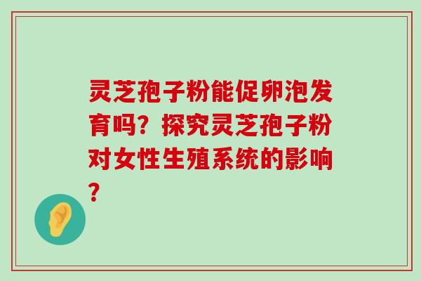 灵芝孢子粉能促卵泡发育吗？探究灵芝孢子粉对女性生殖系统的影响？