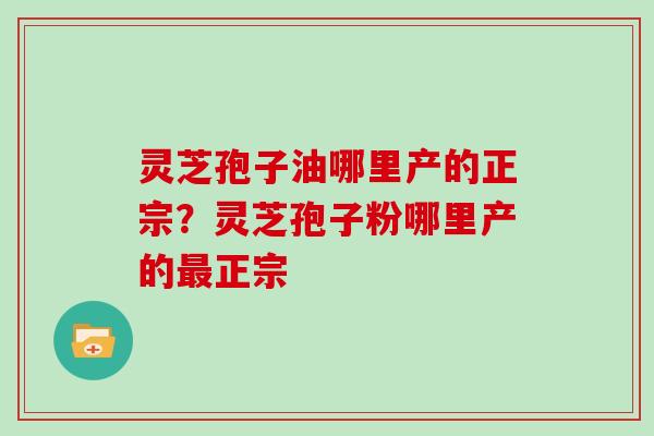 灵芝孢子油哪里产的正宗？灵芝孢子粉哪里产的正宗