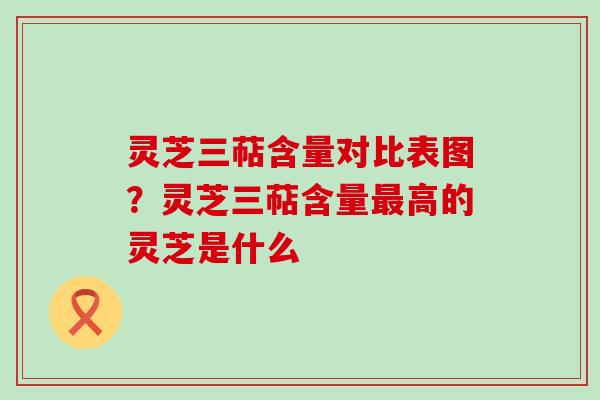 灵芝三萜含量对比表图？灵芝三萜含量高的灵芝是什么