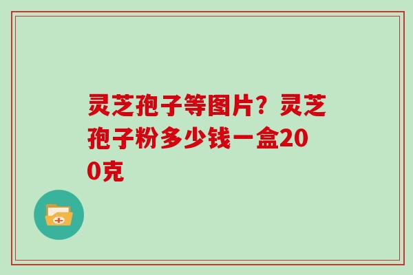 灵芝孢子等图片？灵芝孢子粉多少钱一盒200克