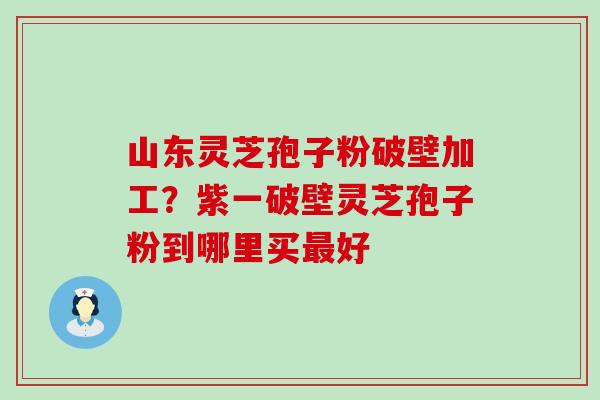 山东灵芝孢子粉破壁加工？紫一破壁灵芝孢子粉到哪里买好