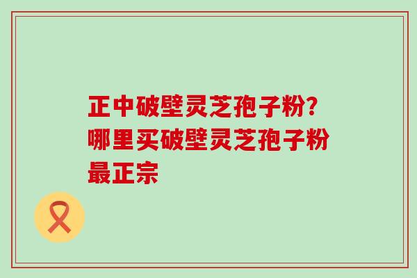 正中破壁灵芝孢子粉？哪里买破壁灵芝孢子粉正宗