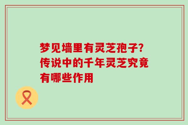 梦见墙里有灵芝孢子？传说中的千年灵芝究竟有哪些作用