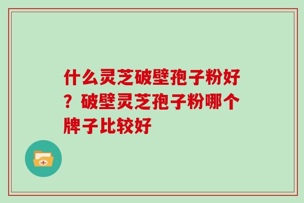 什么灵芝破壁孢子粉好？破壁灵芝孢子粉哪个牌子比较好