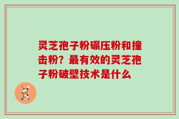 灵芝孢子粉碾压粉和撞击粉？有效的灵芝孢子粉破壁技术是什么