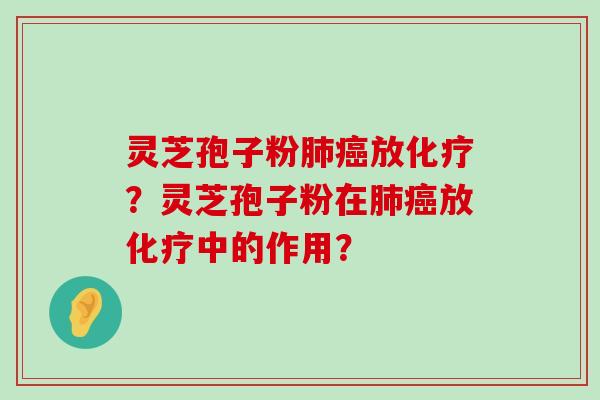 灵芝孢子粉放？灵芝孢子粉在放中的作用？