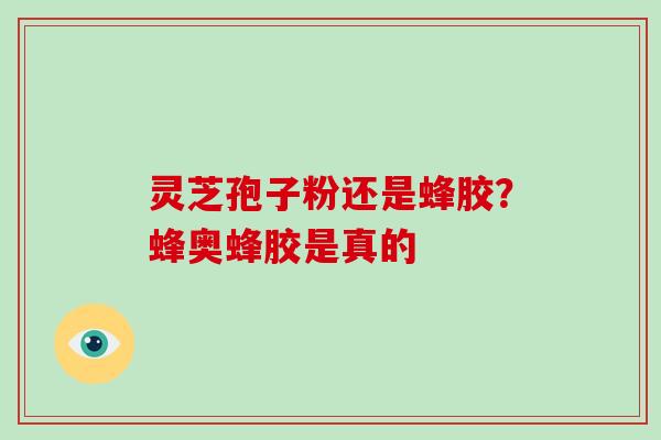 灵芝孢子粉还是蜂胶？蜂奥蜂胶是真的