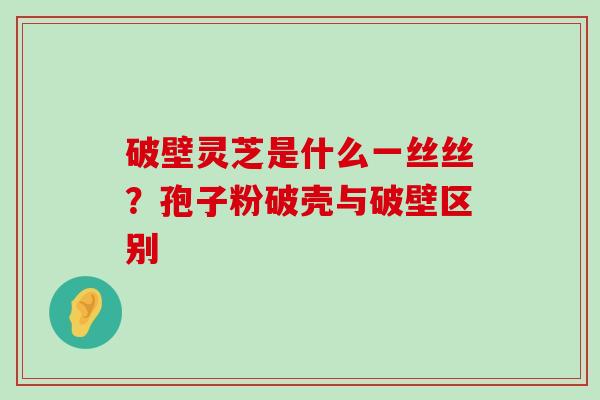 破壁灵芝是什么一丝丝？孢子粉破壳与破壁区别