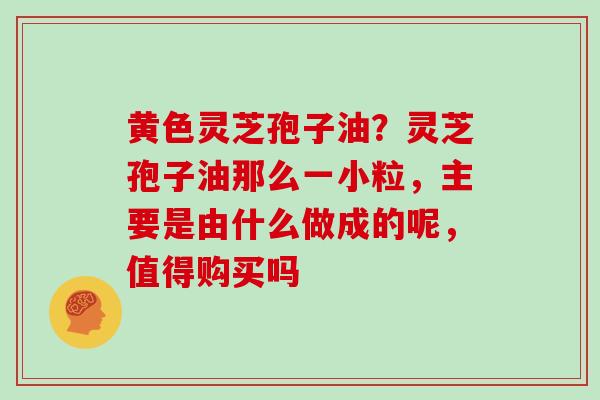 黄色灵芝孢子油？灵芝孢子油那么一小粒，主要是由什么做成的呢，值得购买吗