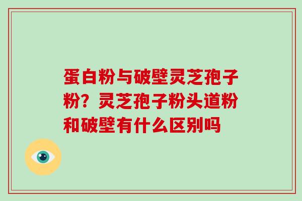 蛋白粉与破壁灵芝孢子粉？灵芝孢子粉头道粉和破壁有什么区别吗